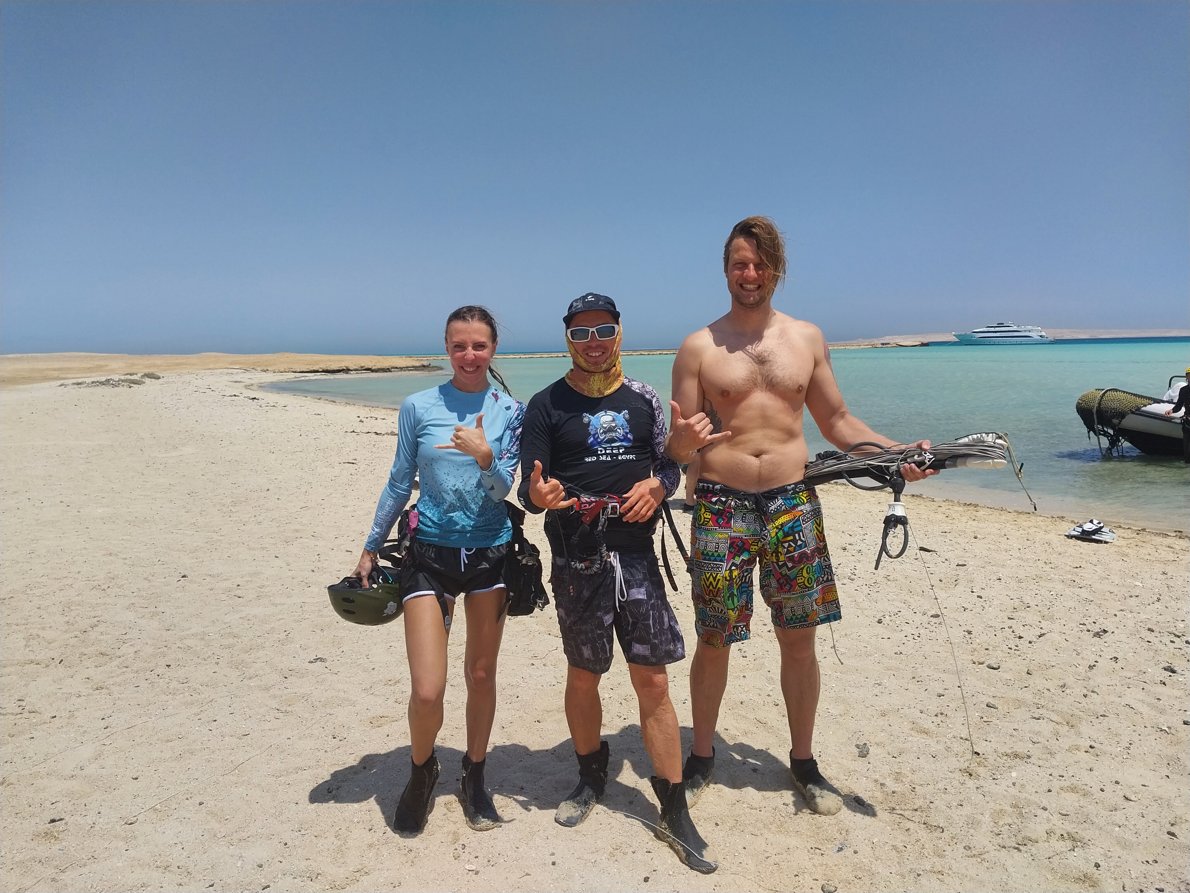 Kite instructor with students